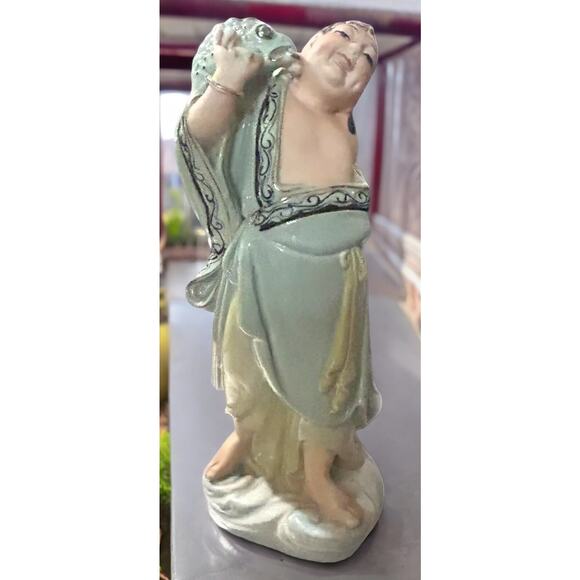 Vintage Laughing Buddha Playful Dragon Figurine Mediation Collectible Rare - Picture 1 of 16